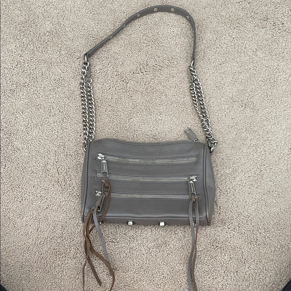 Rebecca Minkoff Gray Crossbody Bag with Chain Strap